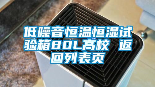 低噪音恒溫恒濕試驗箱80L高校 返回列表頁