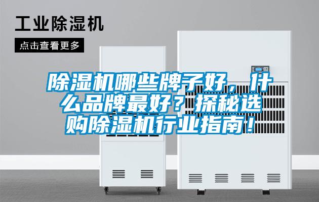 除濕機哪些牌子好，什么品牌最好？探秘選購除濕機行業(yè)指南！